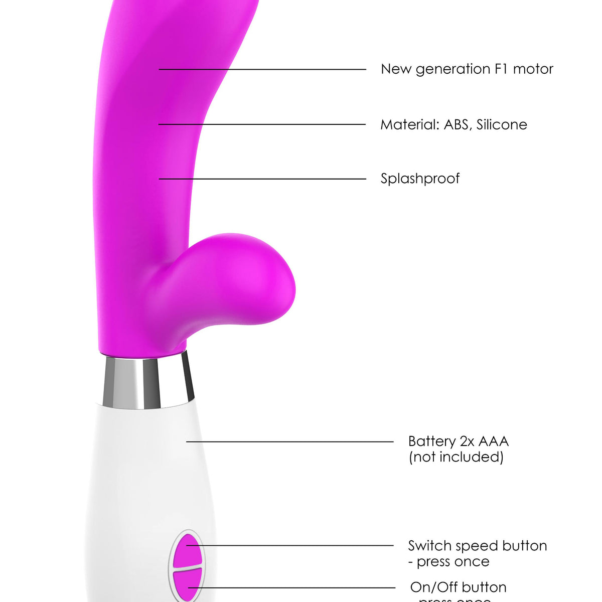 Achilles - Ultra Soft Silicone - 10 Speeds - Fuchsia Shots