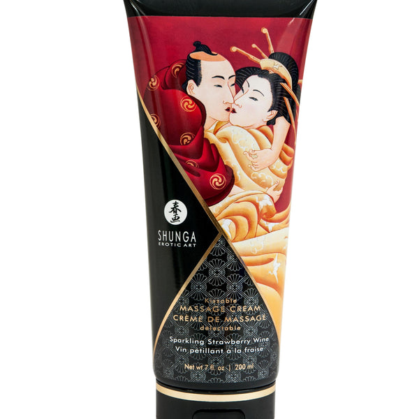 Kissable Massage Cream - Sparkling Strawberry  Wine - 7 Fl. Oz. / 200 ml Shunga