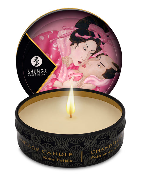 Mini Massage Candle - Aphrodisia - Roses Petals -  1 Fl. Oz. Shunga