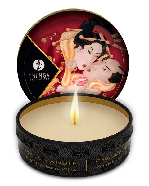 Mini Massage Candle - Romance - Sparkling Strawberry Wine - 1 Fl. Oz. Shunga