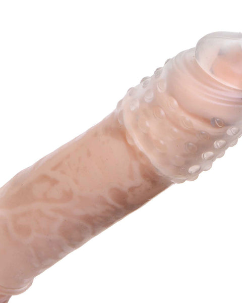 Clear Sensations Penis Extender Vibro Sleeve With  Bullet XR Brands Size Matters