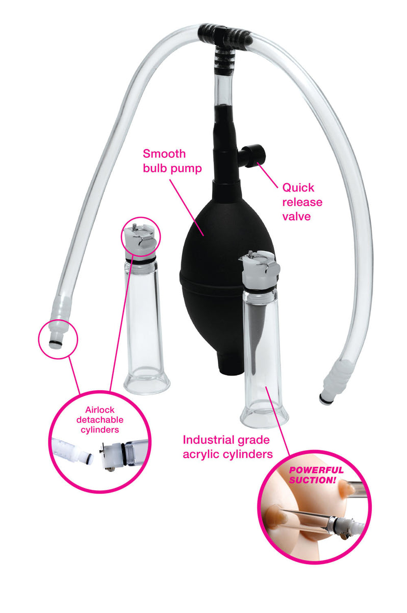 Nipple Pumping System With Detachable Cylinders XR Brands Size Matters