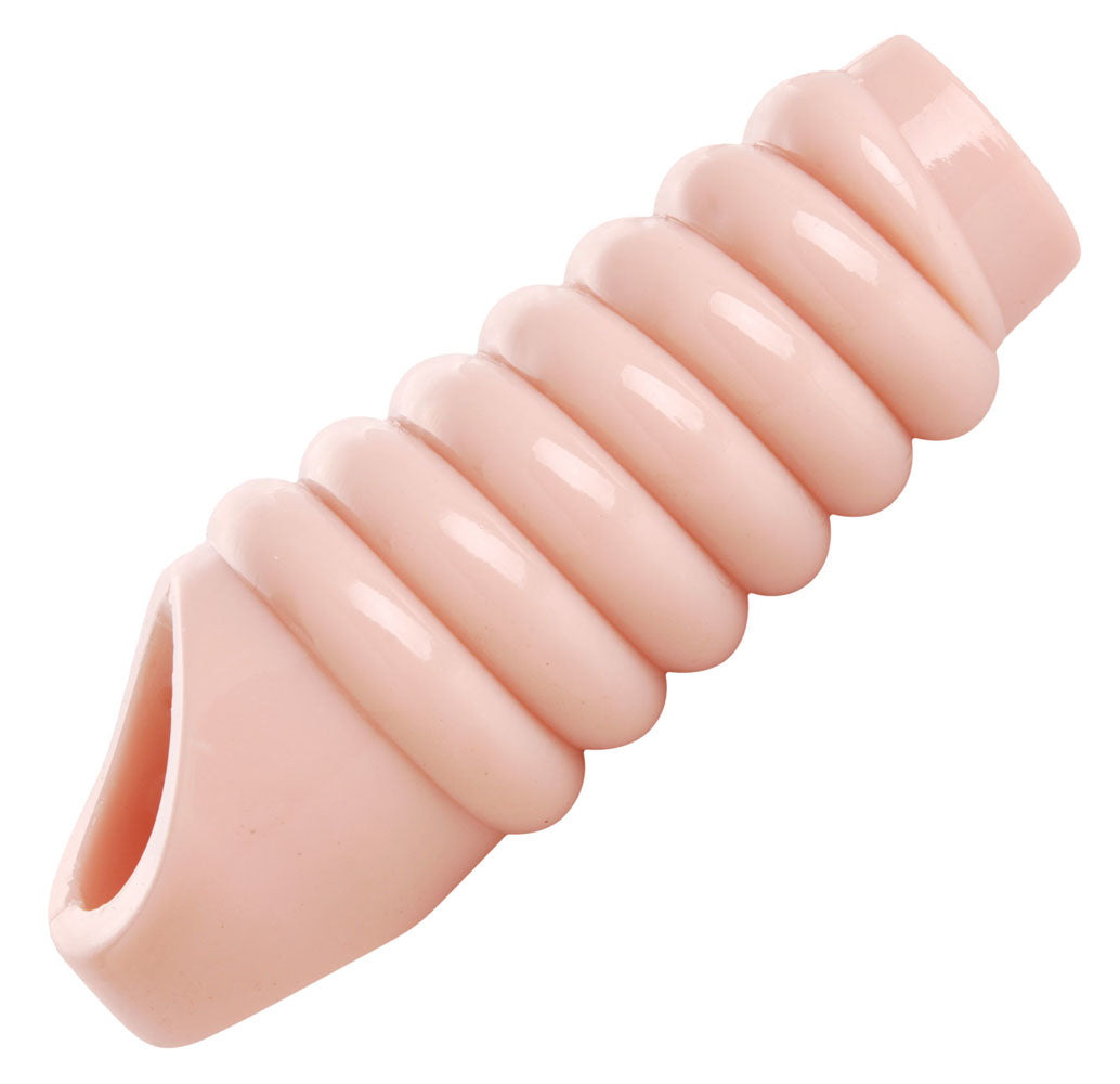 Really Ample Ribbed Penis Enhancer Sheath XR Brands Size Matters