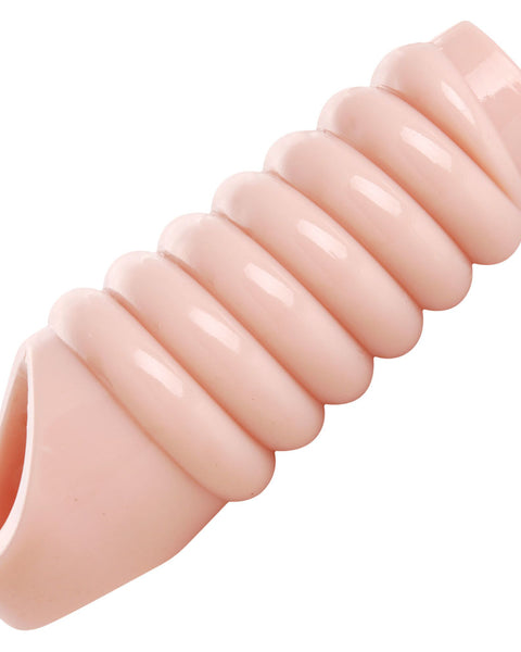 Really Ample Ribbed Penis Enhancer Sheath XR Brands Size Matters