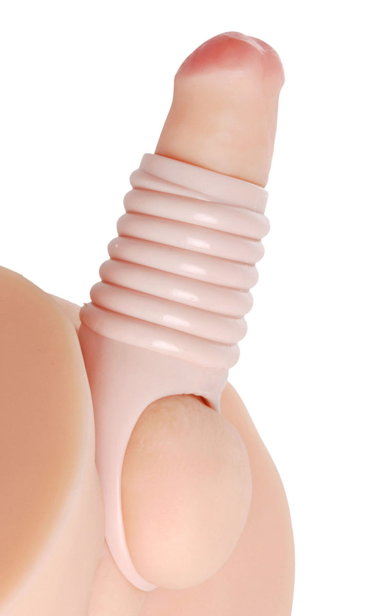 Really Ample Ribbed Penis Enhancer Sheath XR Brands Size Matters