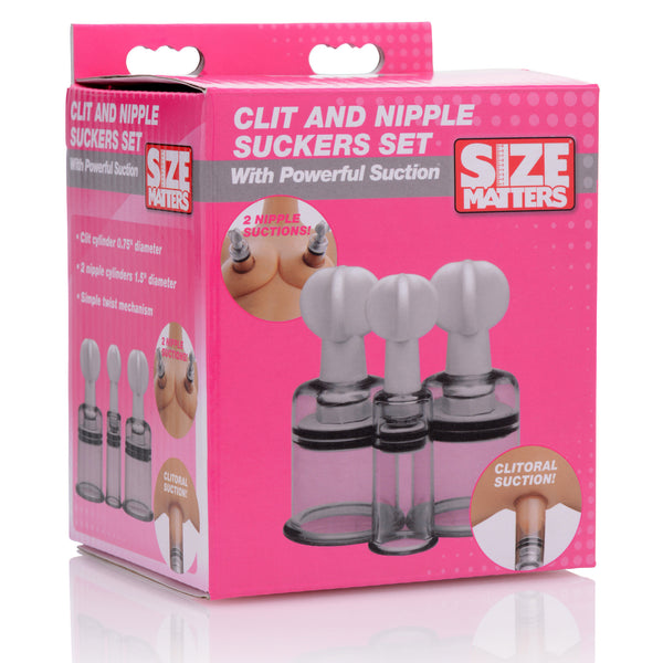 Clit and Nipple Suckers Set XR Brands Size Matters