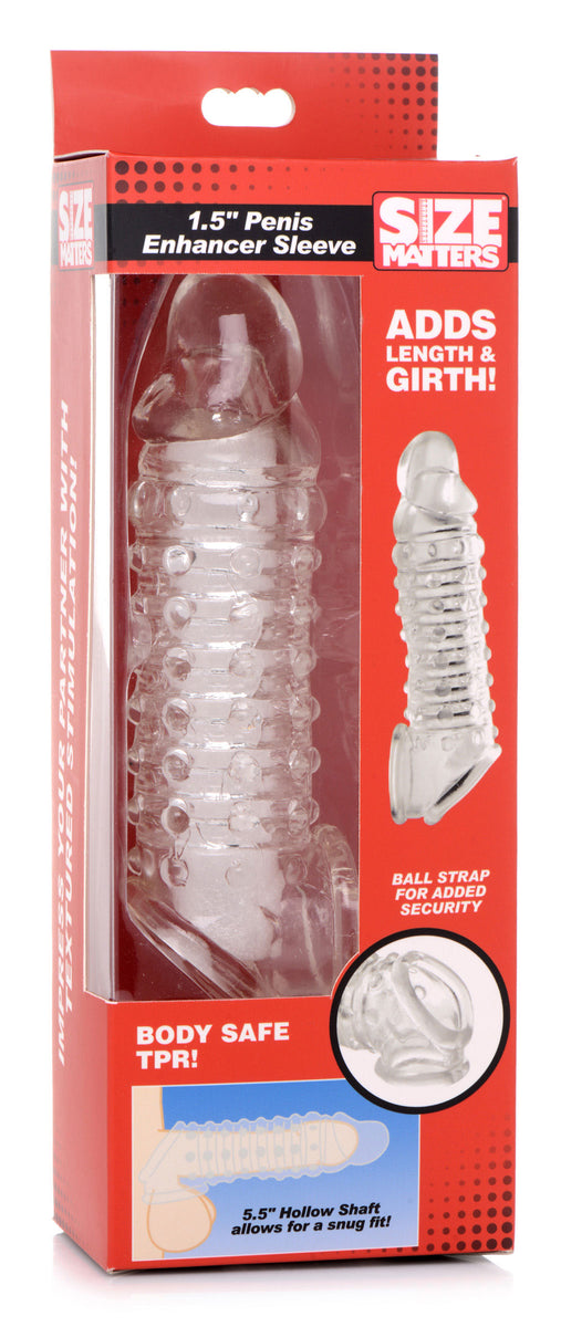 1.5 Inch Penis Enhancer Sleeve - Clear XR Brands Size Matters