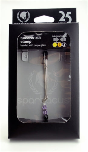 Adjustable Clit Clamp With Purple Beads Spartacus