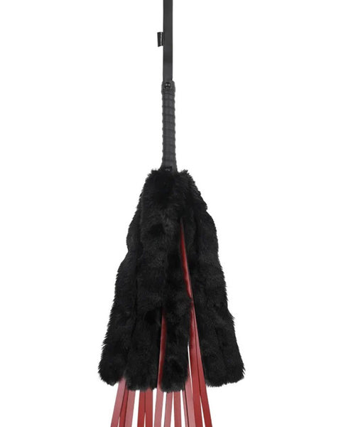 Saffron Faux Fur Flogger - Black/red Sportsheets