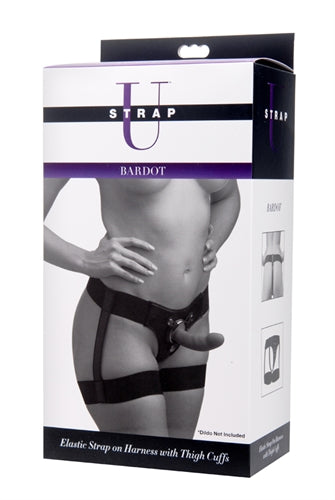 Bardot Elastic Strap on Harness With Thigh Cuffs XR Brands Strap U