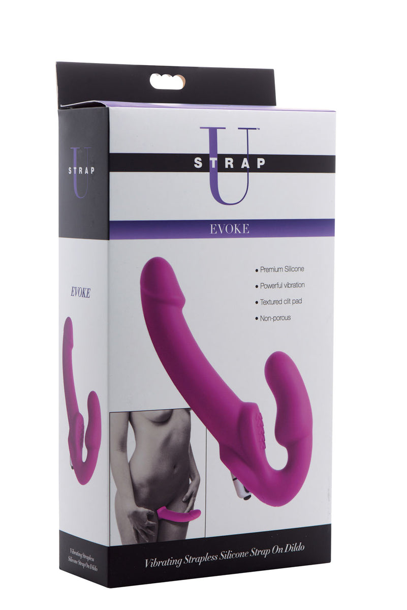 Evoke Vibrating Strapless Silicone Strap-on Dildo XR Brands Strap U