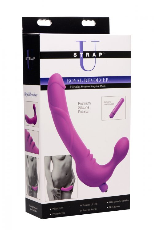 Royal Revolver Vibrating Strapless Strap- on Dildo - Purple XR Brands Strap U