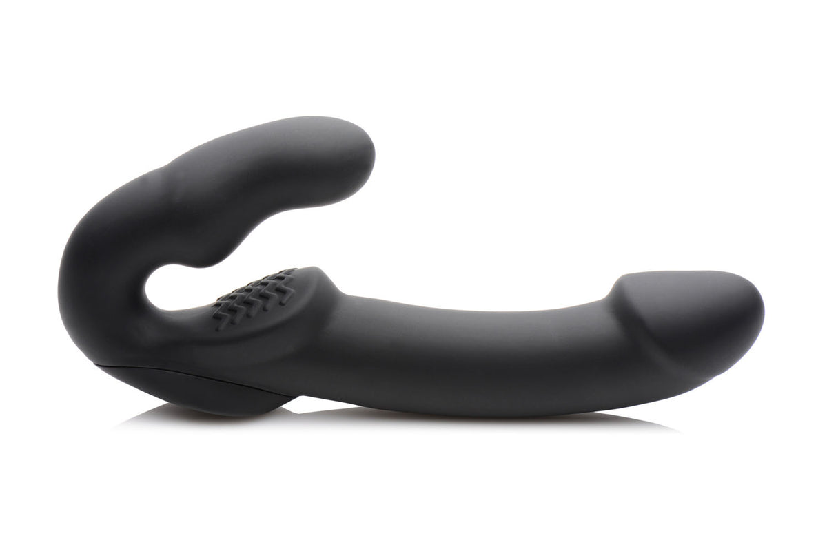 Evoke Rechargeable Vibrating Silicone Strapless Strap on - Black XR Brands Strap U