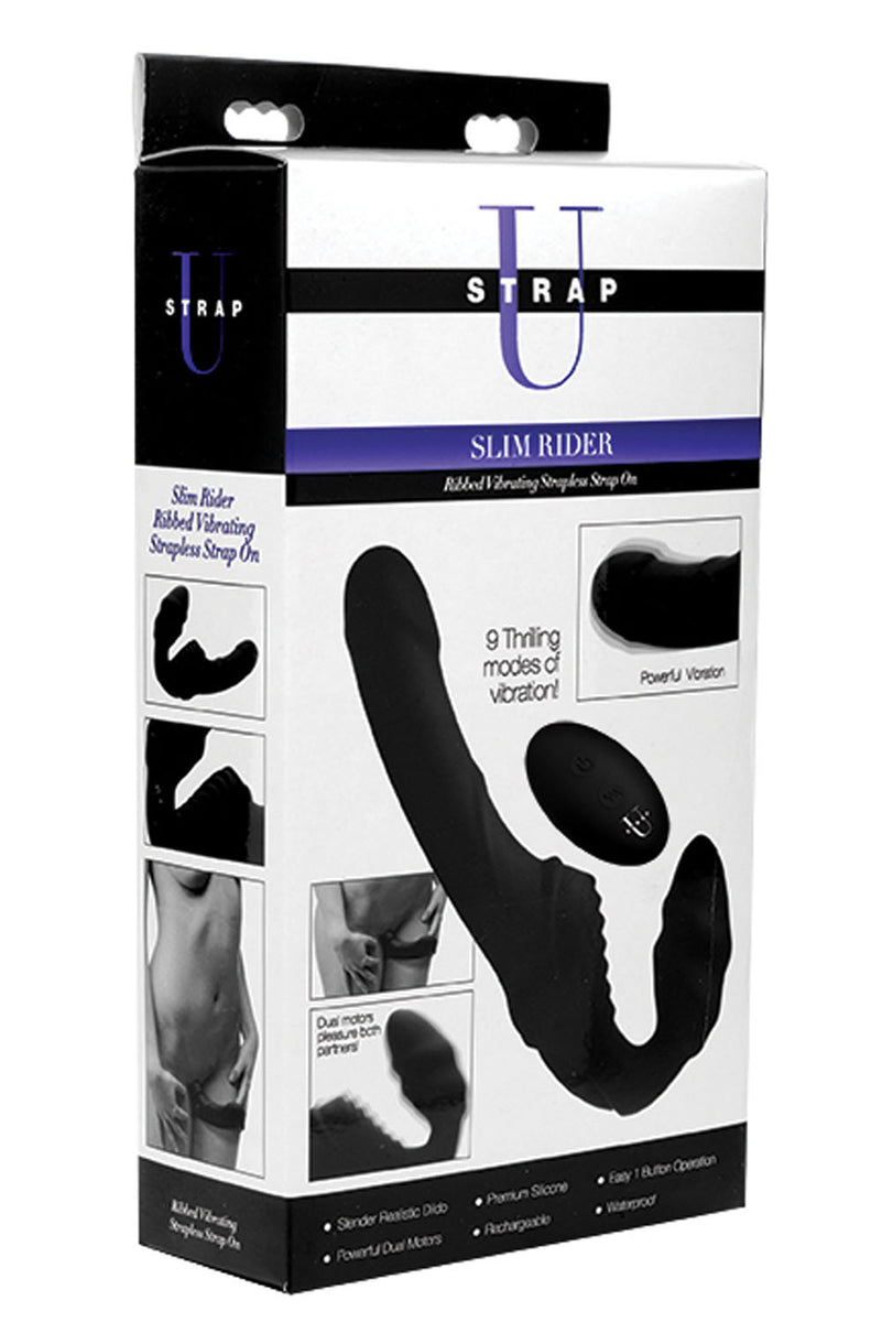 Pro Rider 9x Vibrating Silicone Strapless  Strap on With Remote Control XR Brands Strap U