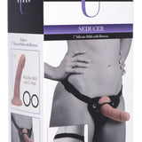 Seducer 7 Inch Silicone Dildo With Harness XR Brands Strap U