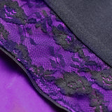 Lace Envy Crotchless Panty Harness - Black and Purple XR Brands Strap U