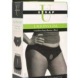 Lace Envy Crotchless Panty Harness - 2xl - Black XR Brands Strap U