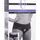 Lace Envy Black Crotchless Panty Harness - S/m XR Brands Strap U