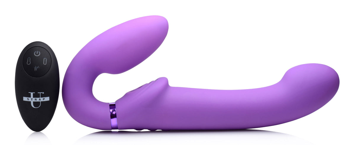 10x Ergo- Fit G-Pulse Inflatable and Vibrating  Strapless Strap- on - Purple XR Brands Strap U