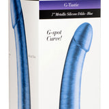 G-Tastic 7 Inch Metallic Silicone Dildo - Blue XR Brands Strap U