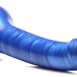 G-Tastic 7 Inch Metallic Silicone Dildo - Blue XR Brands Strap U