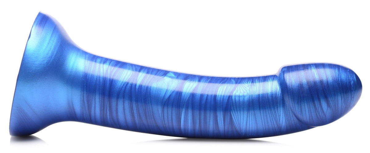 G-Tastic 7 Inch Metallic Silicone Dildo - Blue XR Brands Strap U