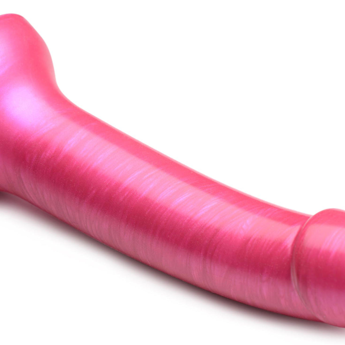 G-Tastic 7 Inch Metallic Silicone Dildo - Pink XR Brands Strap U