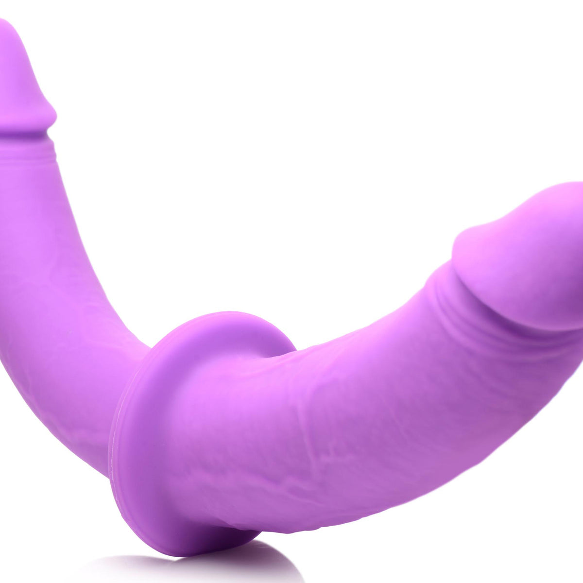 Double Charmer Silicone Double Dildo With Harness  - Purple XR Brands Strap U