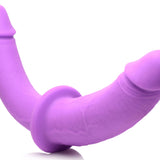 Double Charmer Silicone Double Dildo With Harness  - Purple XR Brands Strap U