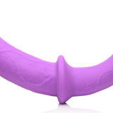 Double Charmer Silicone Double Dildo With Harness  - Purple XR Brands Strap U