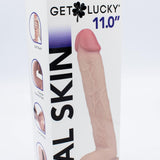 Get Lucky 11 Inch Real Skin Dildo - Tan Voodoo Toys