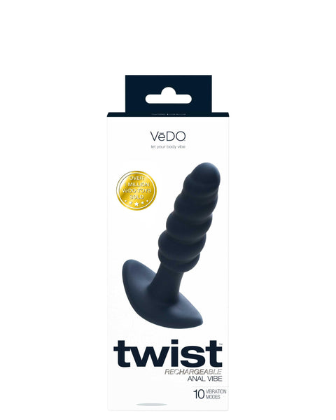 Twist Rechargeable Anal Vibe - Black Pearl VeDO