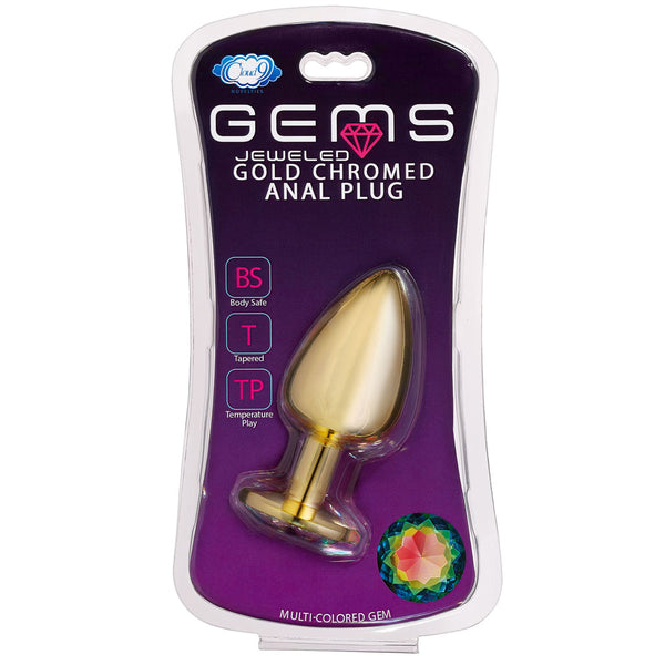 Cloud 9 Novelties Anal Gems Jeweled Gold Chromed - Large Cloud 9 Novelties