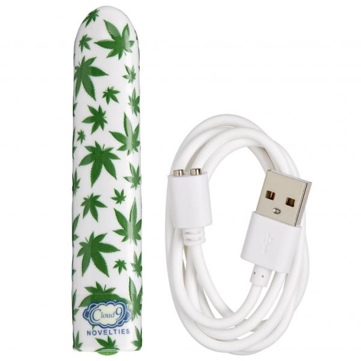 420 Slim Cannabis Leaf Vibe -  White/green Cloud 9 Novelties