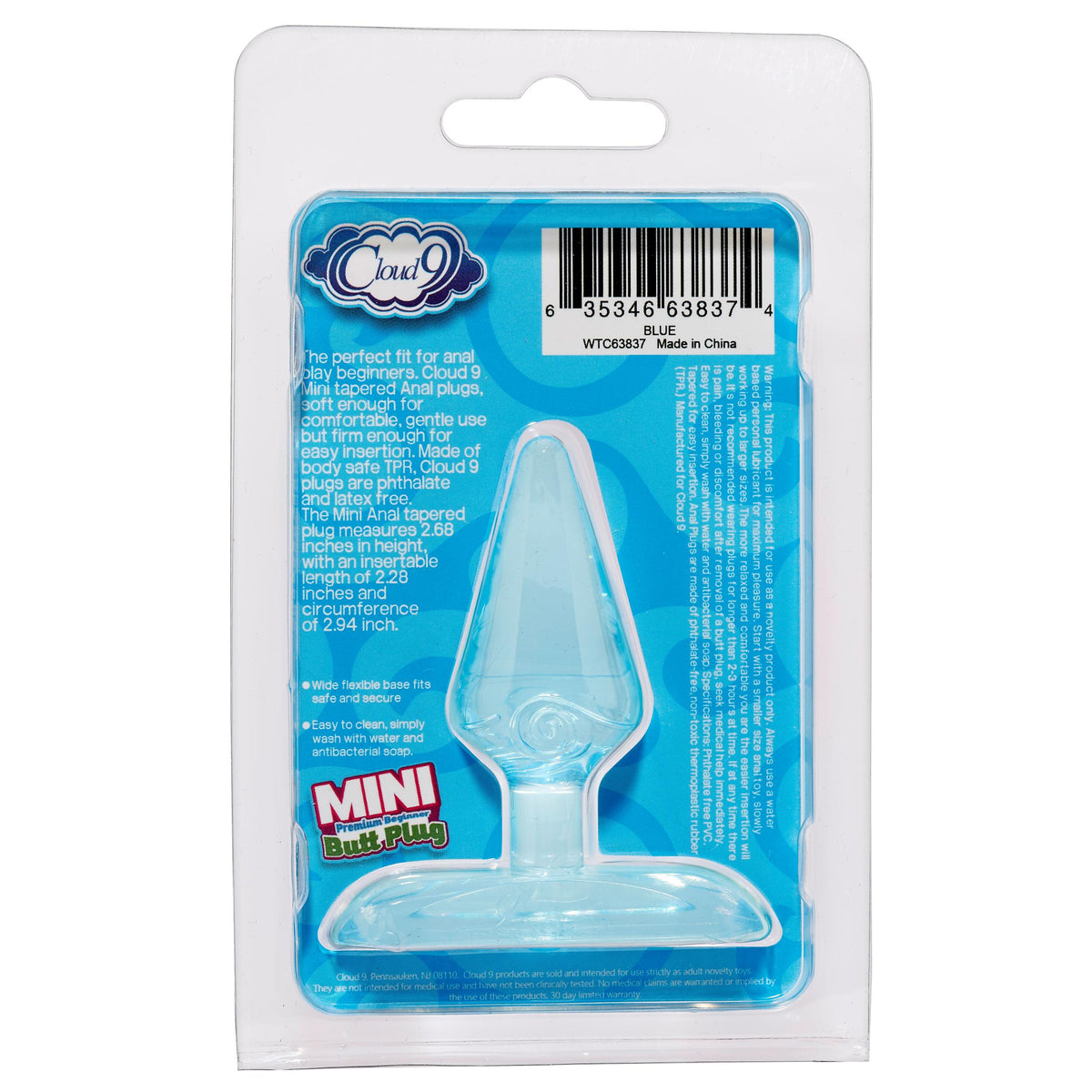 Mini Premium Beginner Butt Plug - Blue Cloud 9 Novelties