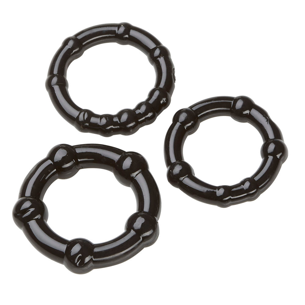 Cockring Combo Beaded - Black Cloud 9 Novelties