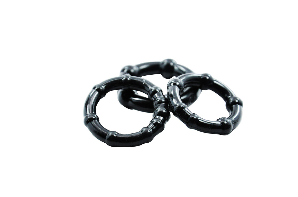 Cockring Combo Beaded - Black Cloud 9 Novelties