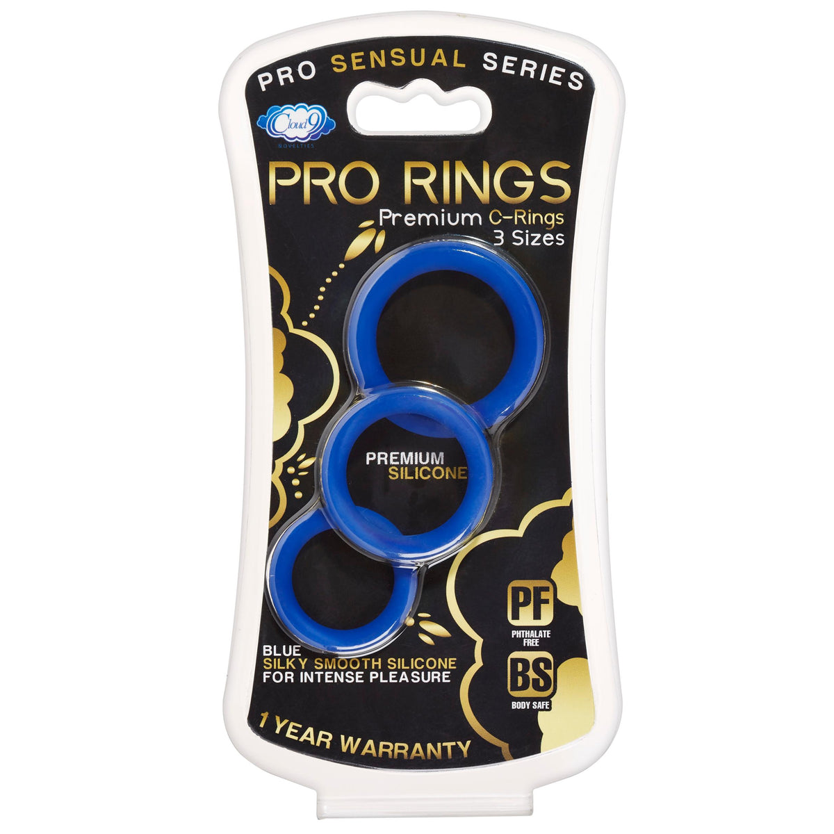 Pro Sensual Silicone Cock Ring 3 Pack - Blue Cloud 9 Novelties