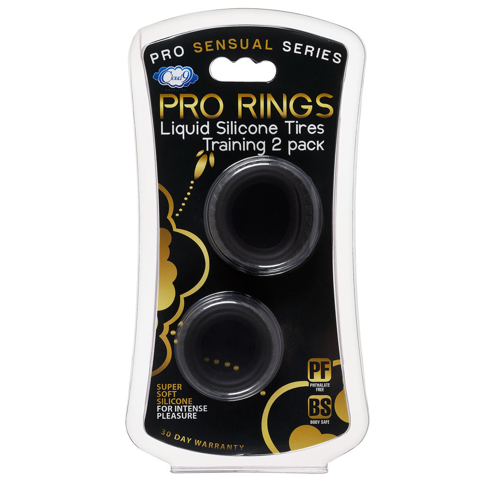 Cloud 9 Pro Rings Liquid Silicone Tires 2 Pack - Black Cloud 9 Novelties