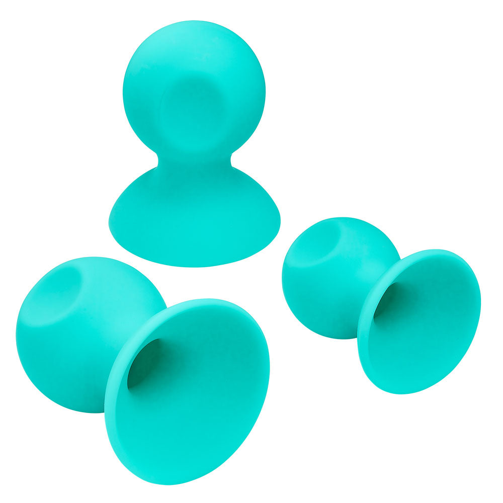 Cloud 9 Health and Wellness Nipple and Clitoral Massager Suction Set - Teal Cloud 9 Novelties