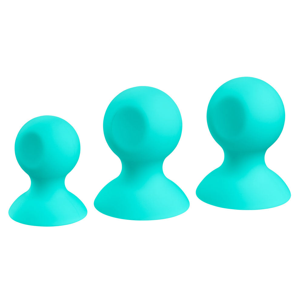 Cloud 9 Health and Wellness Nipple and Clitoral Massager Suction Set - Teal Cloud 9 Novelties