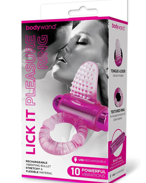 Bodywand Rechargeable Lick It Pleasure Ring - Pink Bodywand