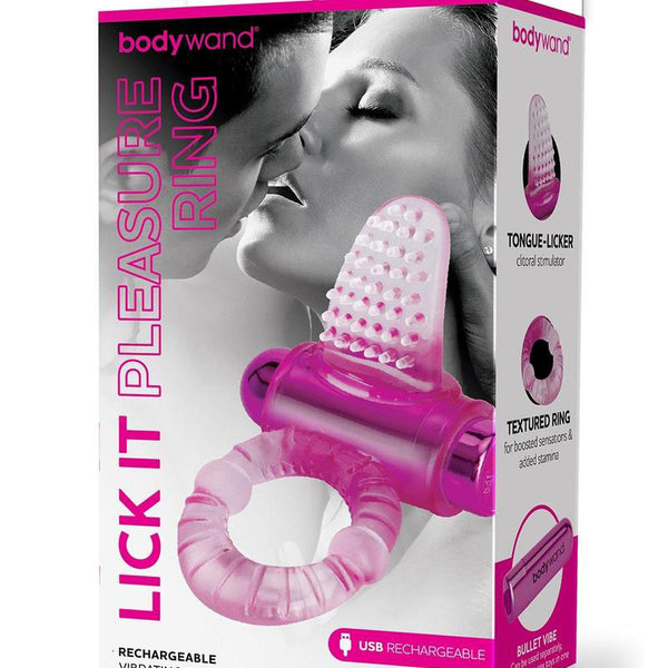 Bodywand Rechargeable Lick It Pleasure Ring - Pink Bodywand