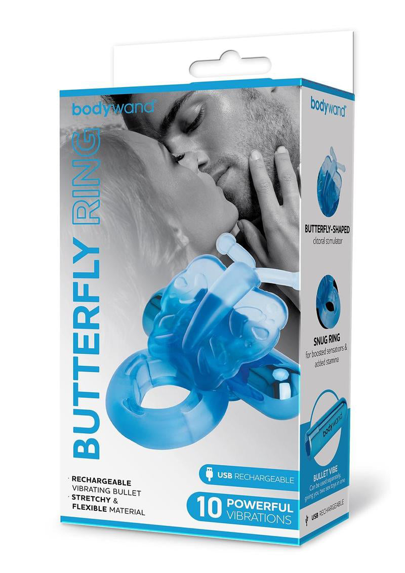 Bodywand Rechargeable Butterfly Ring - Blue Bodywand