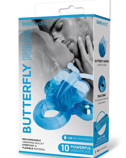 Bodywand Rechargeable Butterfly Ring - Blue Bodywand