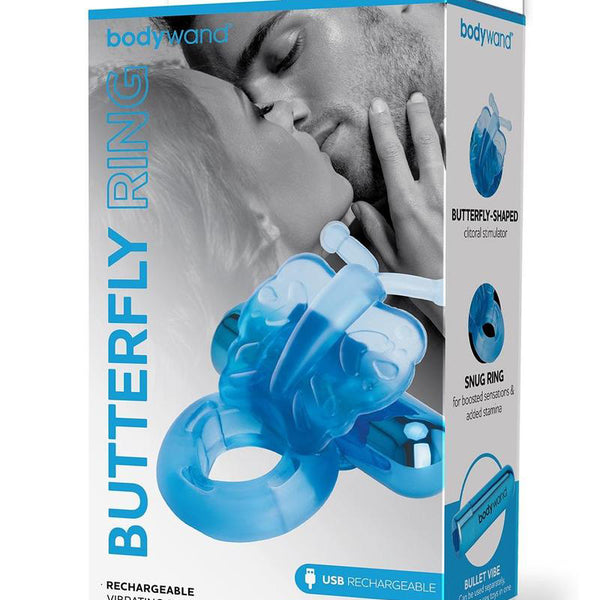 Bodywand Rechargeable Butterfly Ring - Blue Bodywand