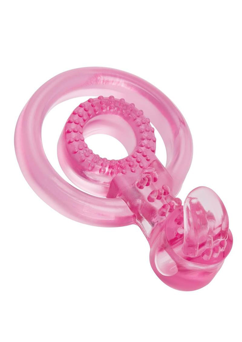 Bodywand Rechargeable Duo Ring With Clit Tickler - Pink Bodywand