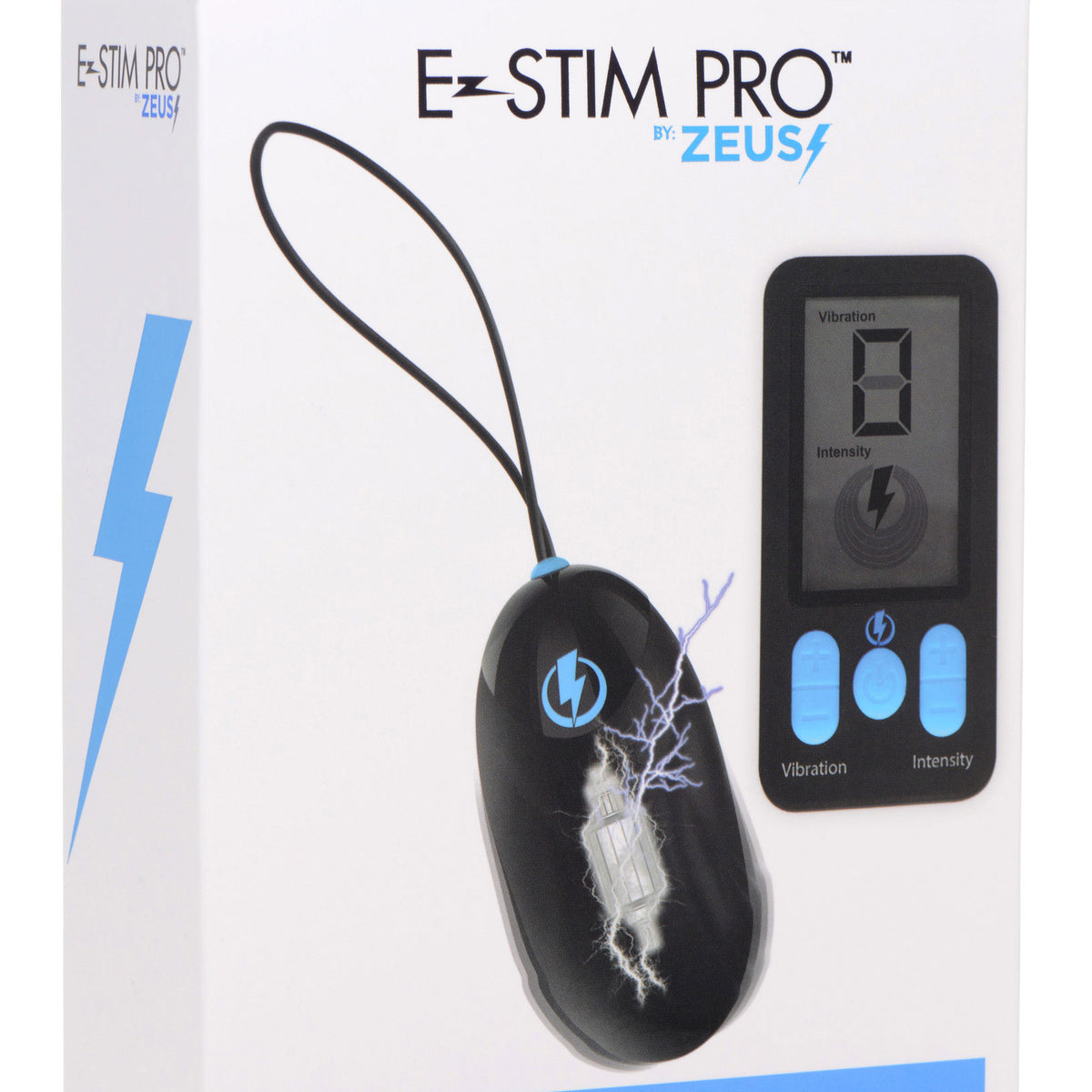 E-Stim Pro Silicone Vibrating Egg With Remote  Control - Black XR Brands Zeus Electrosex