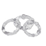 Cockring Combo Beaded - Clear WTC63831