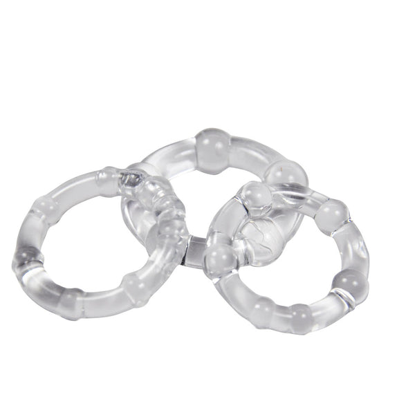 Cockring Combo Beaded - Clear WTC63831